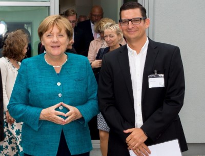 Angela Merkel und Sebastian Braun