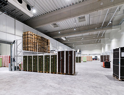 Innenraum im Logistikzentrum von Papp Logistik in Ottobrunn