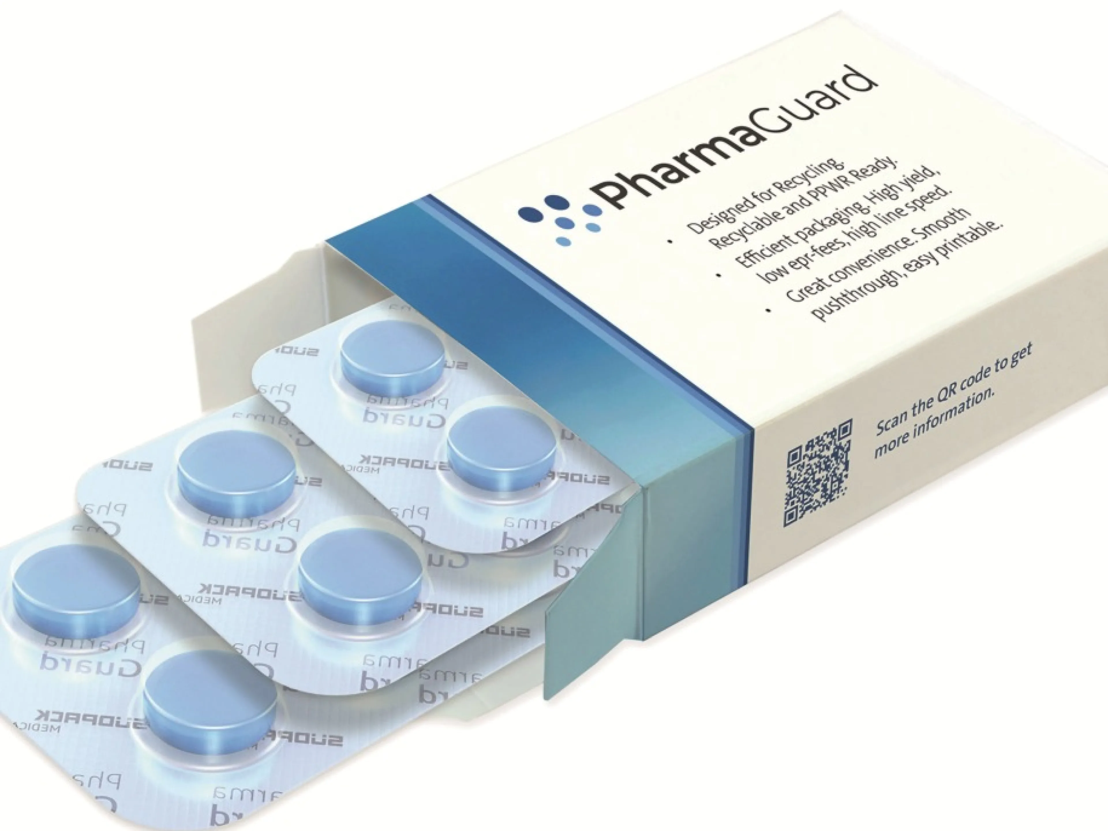 PP-Strukturen wie Pharmaguard überzeugen durch ihre natürliche Wasserdampfbarriere, ein niedriges spezifisches Gewicht, hohe Transparenz und exzellentes Durchdrückverhalten
