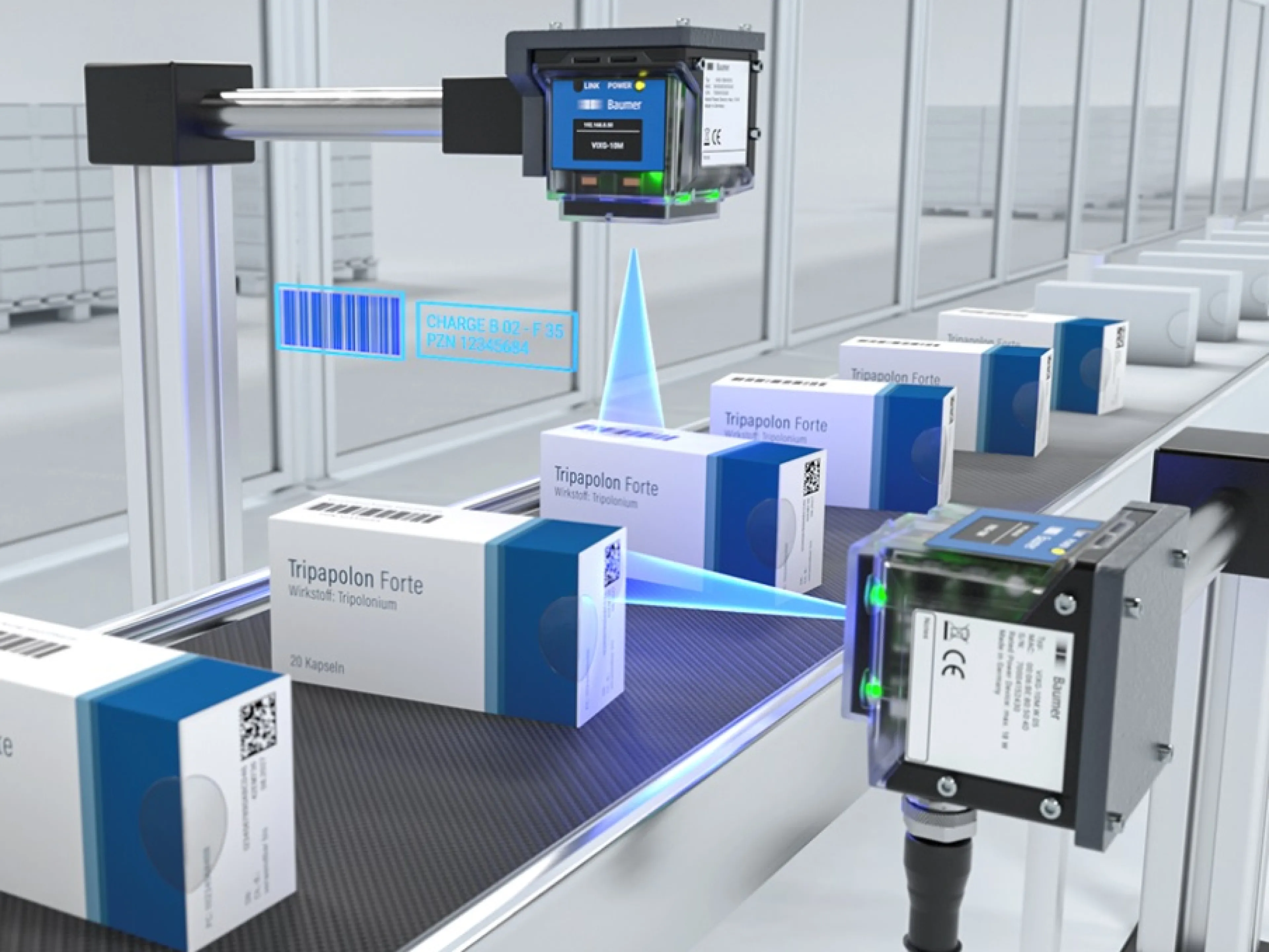 Genaueste Qualitätskontrolle und Rückverfolgbarkeit im kompakten Gehäuse der All-in-One GigE Vision® Kamera von Baumer.