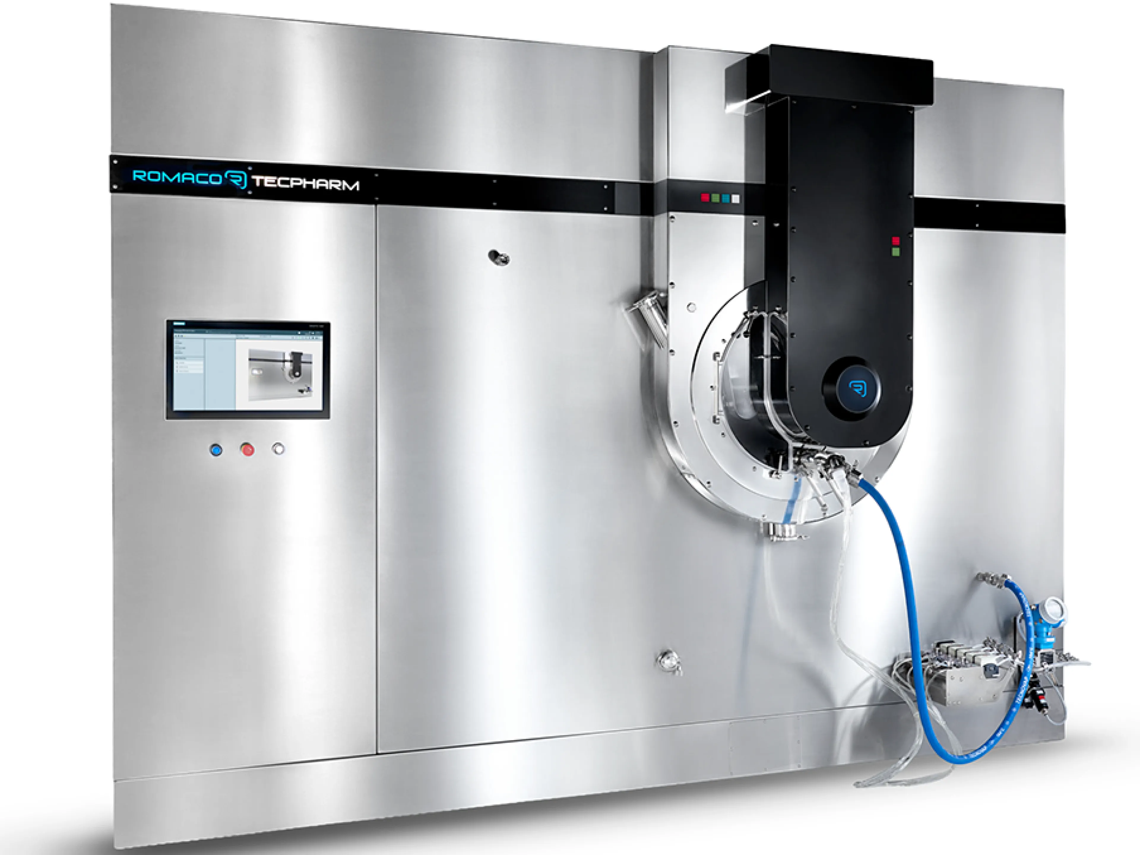 Der hoch automatisierte Tablettencoater von Romaco Tecpharm ist auf das Aufcoaten von Wirkstoffen spezialisiert