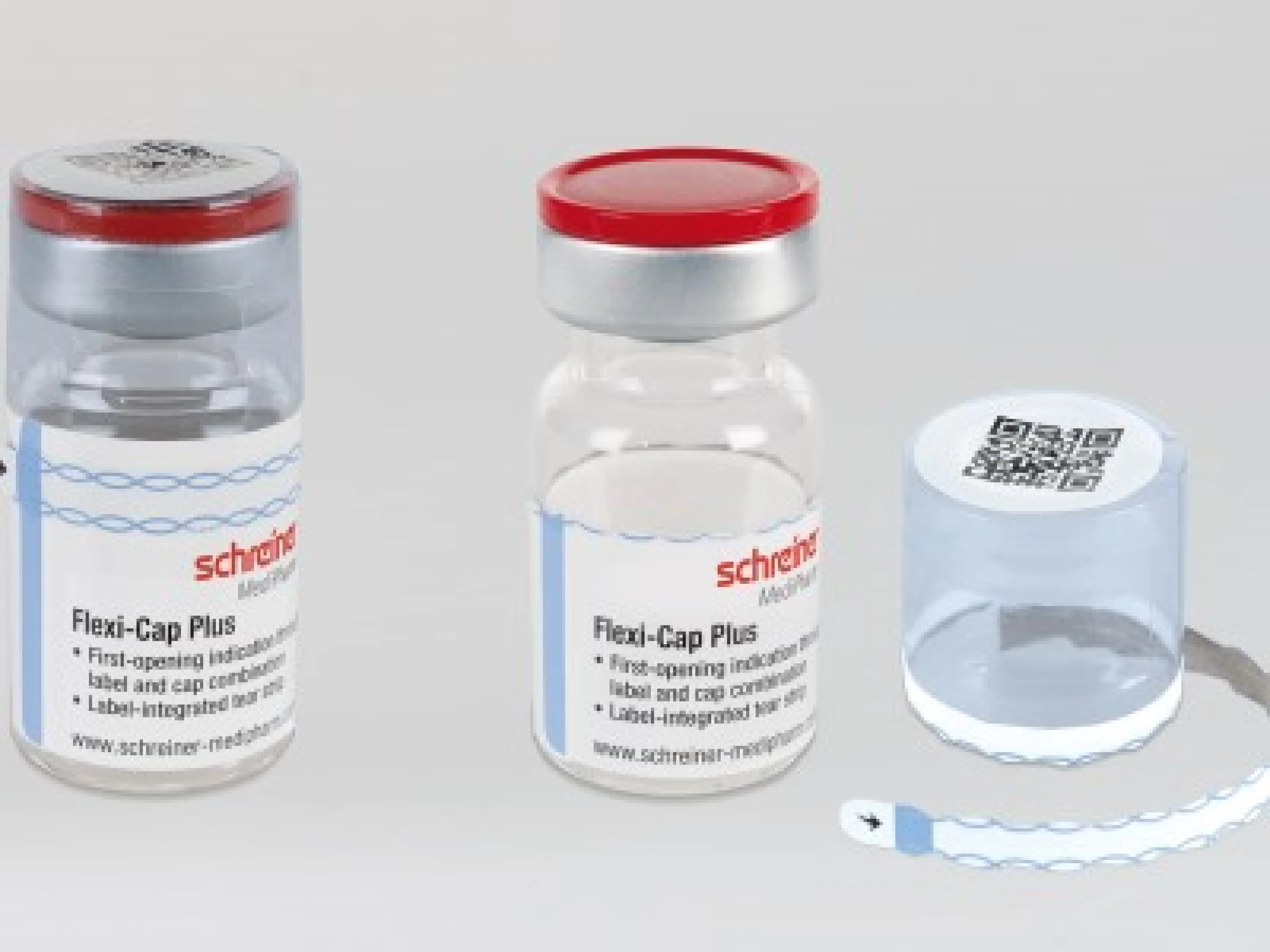 Bei Flexi-Cap Plus verläuft der Aufreißstreifen nicht durch die Folienkappe, sondern ist direkt ins Label integriert