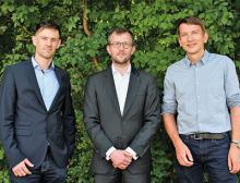 Simon Zumbrunnen (Geschäftsführer und Gründer Reseatech), Caspar von Schoeler (Bürkert), Philipp Haslebacher (Geschäftsführer und Gründer Reseatech)