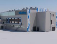 3-D-Ansicht des neuen Produktionsgebäudes von Röchling Medical in Neuhaus am Rennweg