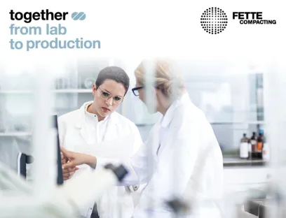 Die ganzheitliche Prozesspartnerschaft mit Fette Compacting beginnt bereits bei der frühen Formulierungsentwicklung und reicht bis zur Prozessoptimierung in der laufenden Produktion, Bilder: Fette Compacting Die ganzheitliche Prozesspartnerschaft mit Fette Compacting beginnt bereits bei der frühen Formulierungsentwicklung und reicht bis zur Prozessoptimierung in der laufenden Produktion.