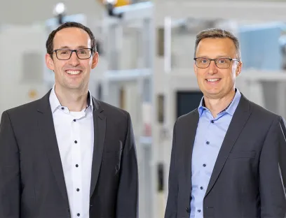 Timo Graf (l.) und Marco Laackmann (r.) haben zum 01. April 2026 neue Führungsrollen bei Harro Höfliger übernommen