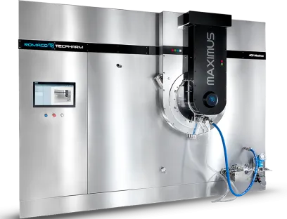 Der hoch automatisierte Tablettencoater von Romaco Tecpharm ist auf das Aufcoaten von Wirkstoffen spezialisiert