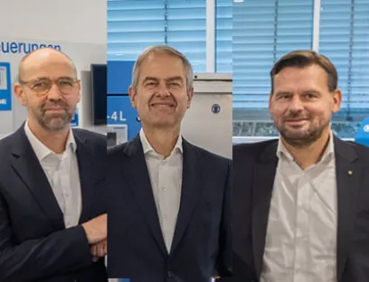 Die vorherige und die neue Boge Geschäftsführung (v.l.n.r.): Olaf Hoppe, Wolf D. Meier-Scheuven (zum 31. Dezember 2020 als Geschäftsführer ausgeschieden), Michael Rommelmann (Hinweis der Redaktion: Bildmontage), Bild: Boge Kompressoren Die vorherige und die neue Boge Geschäftsführung