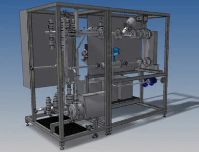CIP-Reinigungsanlage in Modulbauweise auf einem Gestell