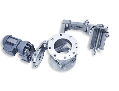 EHEDG-zertifizierte Zellenradschleuse für den Einsatz in pneumatischen Fördersystemen und den Austrag von pulverförmigen und granulären Produkten, Bild: Coperion Deutschland Zellradschleuse von Coperion