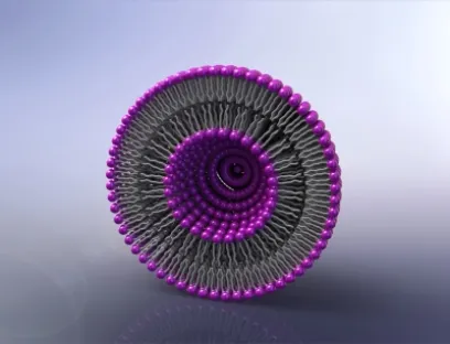 Ein Lipid Nano Particel (LNP) in schematischer Darstellung