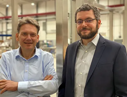 Manfred Stroick und Jürgen Schütze im Pharma-Talk-Interview, Bild: pharmaindustrie-online.de / Susanne Woggon Manfred Stroick und Jürgen Schütze von Ruland