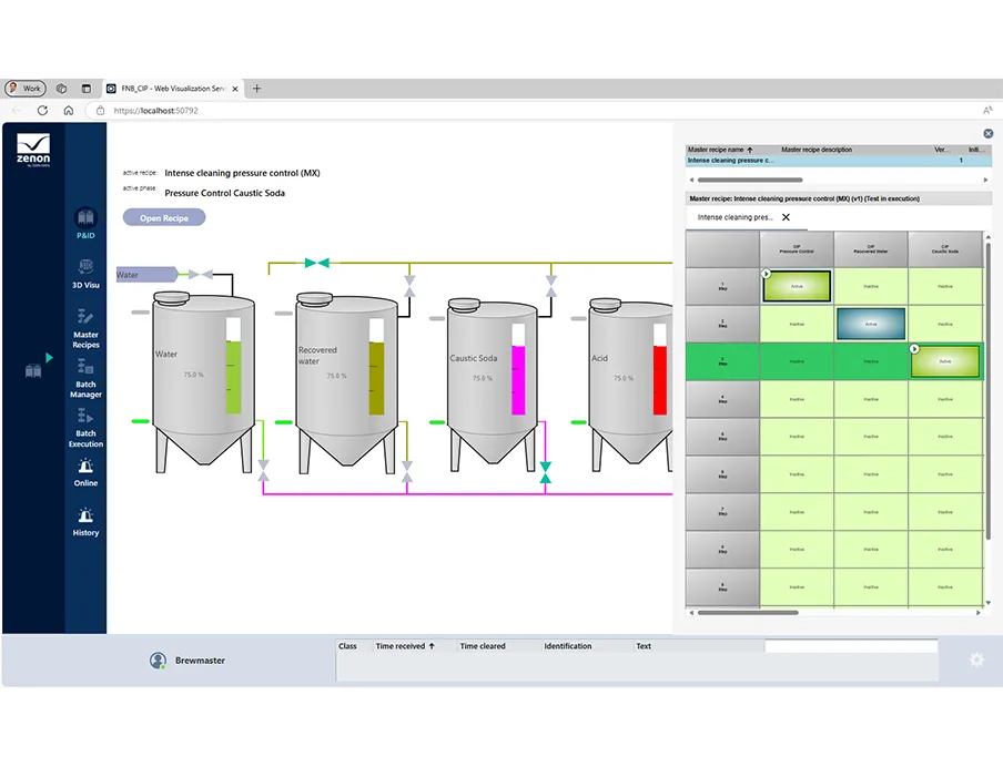 Die Software-Plattform Zenon 15 bietet Erweiterungen im Web Visualization Service wie Automatic Line Coloring (ALC) und Matrix-Rezeptvisualisierung, Bild: Copa-Data Die Software-Plattform Zenon 15 von Copa-Data bietet Erweiterungen im Web Visualization Service wie Automatic Line Coloring (ALC) und Matrix-Rezeptvisualisierung