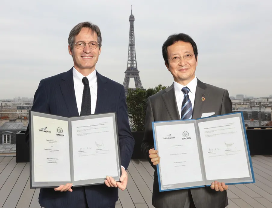 Stéphane Baudry, Walden Group (links), Hiroki Harada, Yusen Logistics Group (rechts)