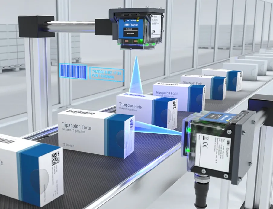 Genaueste Qualitätskontrolle und Rückverfolgbarkeit im kompakten Gehäuse der All-in-One GigE Vision® Kamera von Baumer.