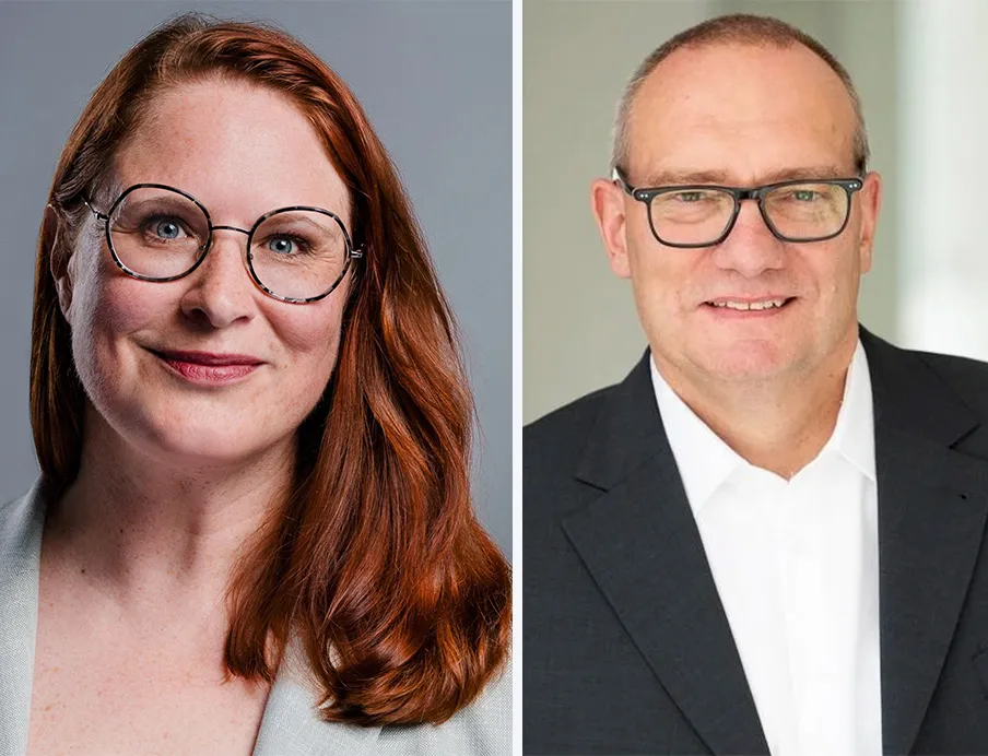 Christiane Steur, Standortleitung Boehringer Ingelheim Biberach und Holger Holakovsky, Vorsitzender Geschäftsführung Boehringer Ingelheim Microparts in Dortmund